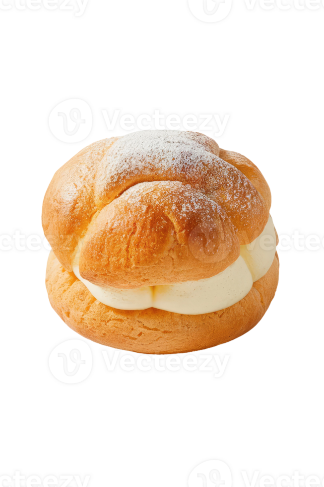 Profiterole with Whipped Cream and Powdered Sugar png