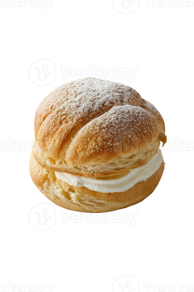 Profiterole with Whipped Cream and Powdered Sugar png