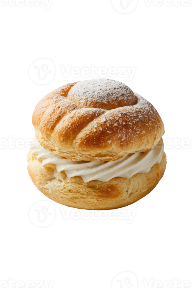 Profiterole with Whipped Cream and Powdered Sugar png