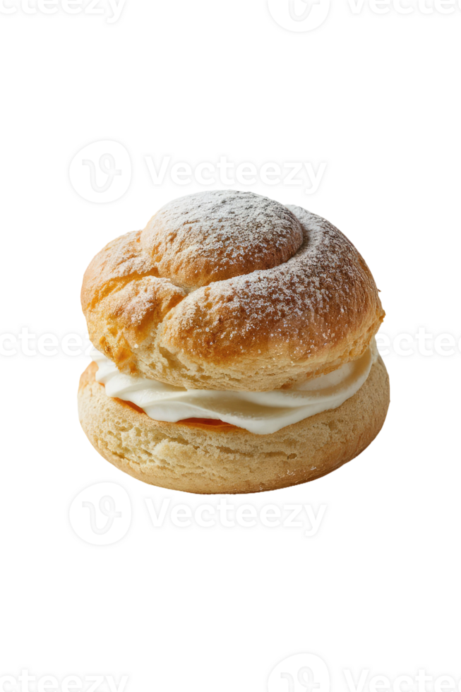 Profiterole with Whipped Cream and Powdered Sugar png