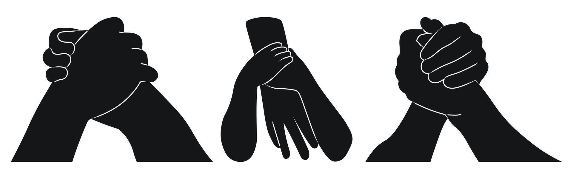 Different hand gestures set. Signs expressed by adults and children vector