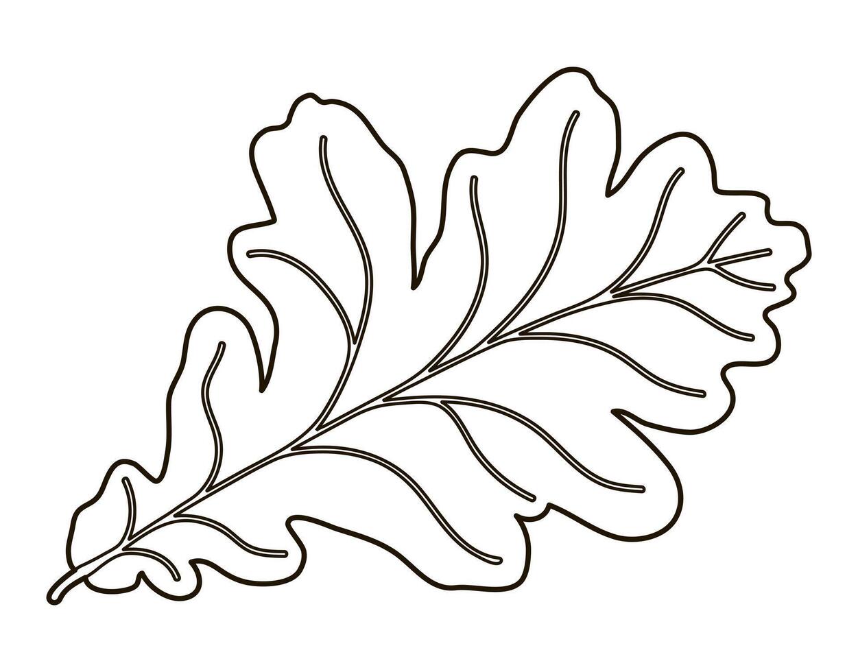 Image silhouette of a realistic shape of oak leave. Seasonal decorative background vector
