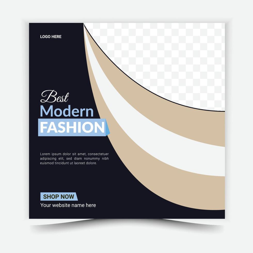 Creative modern fashion design social media post template vector