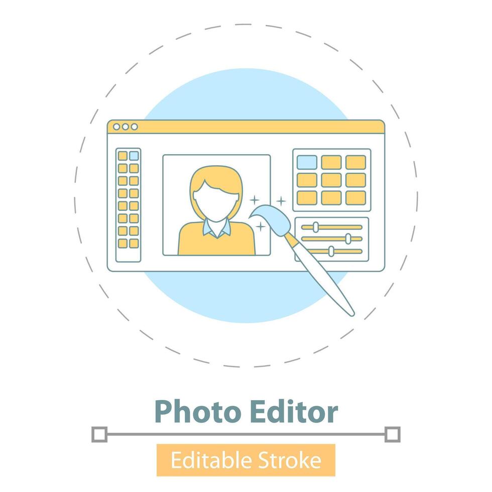 Icon of Photo Editor App on White Background. vector