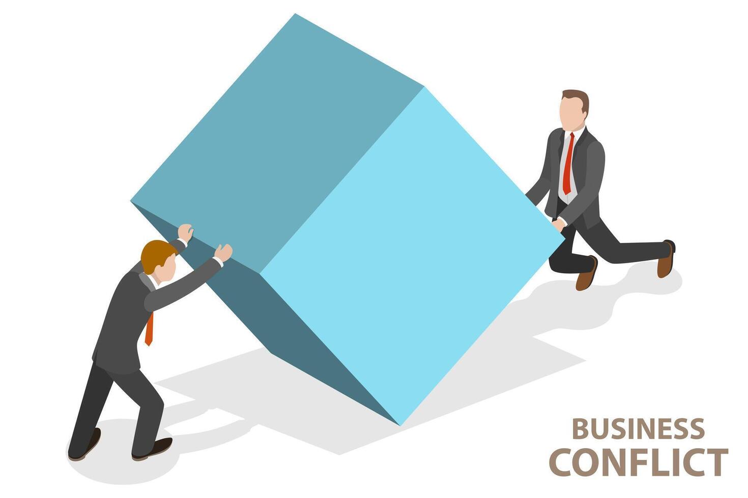 3D Isometric Flat Conceptual Illustration of Conflict of Interest. vector