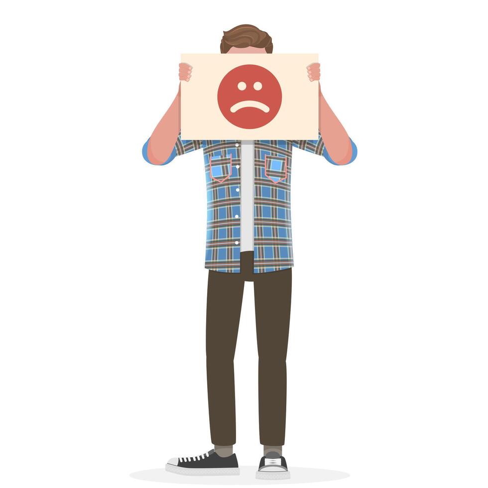 Conceptual Illustrationof Bad Emotion, Pessimistic Mood. vector