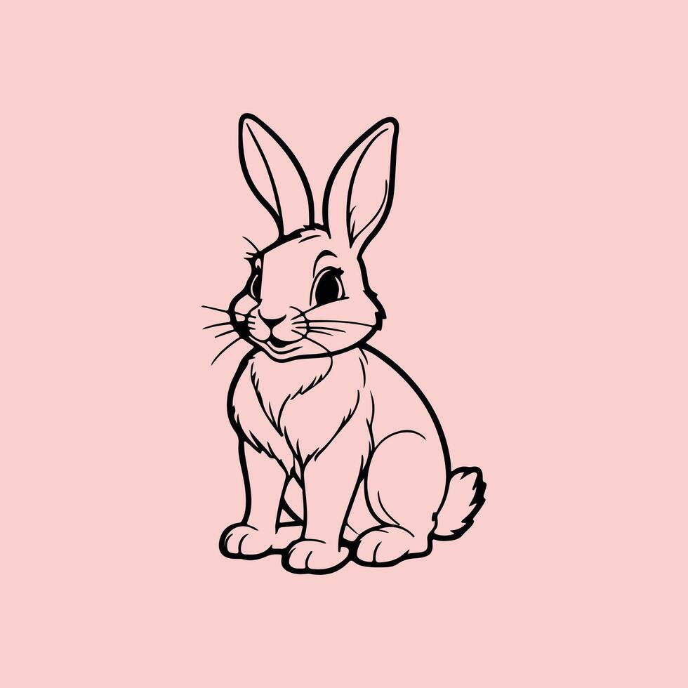 rabbit outline illustration vector