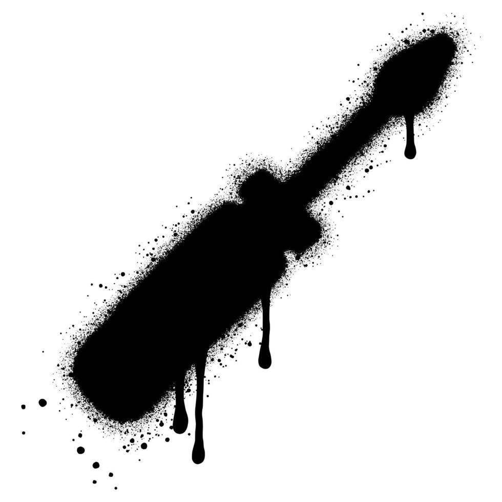 Screwdriver graffiti with black spray paint. vector