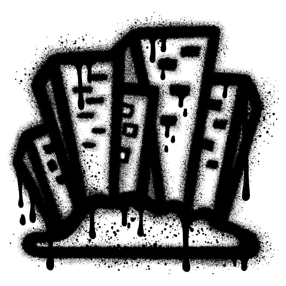 Spray Painted Graffiti building isolated with a white background. EPS 10. vector