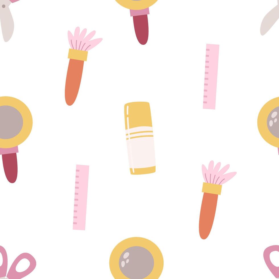 Seamless pattern with school elements. vector