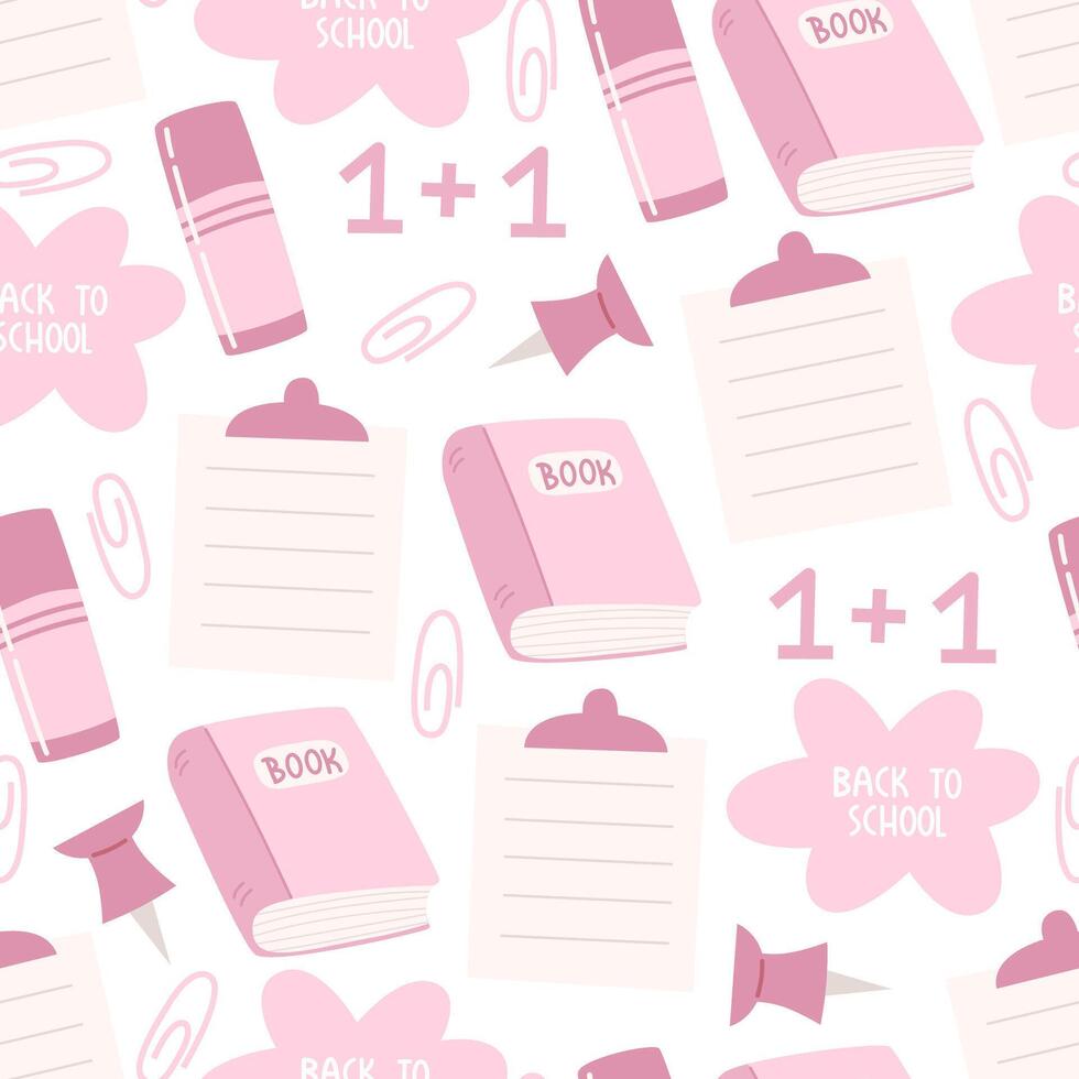 Seamless pattern with school elements. vector