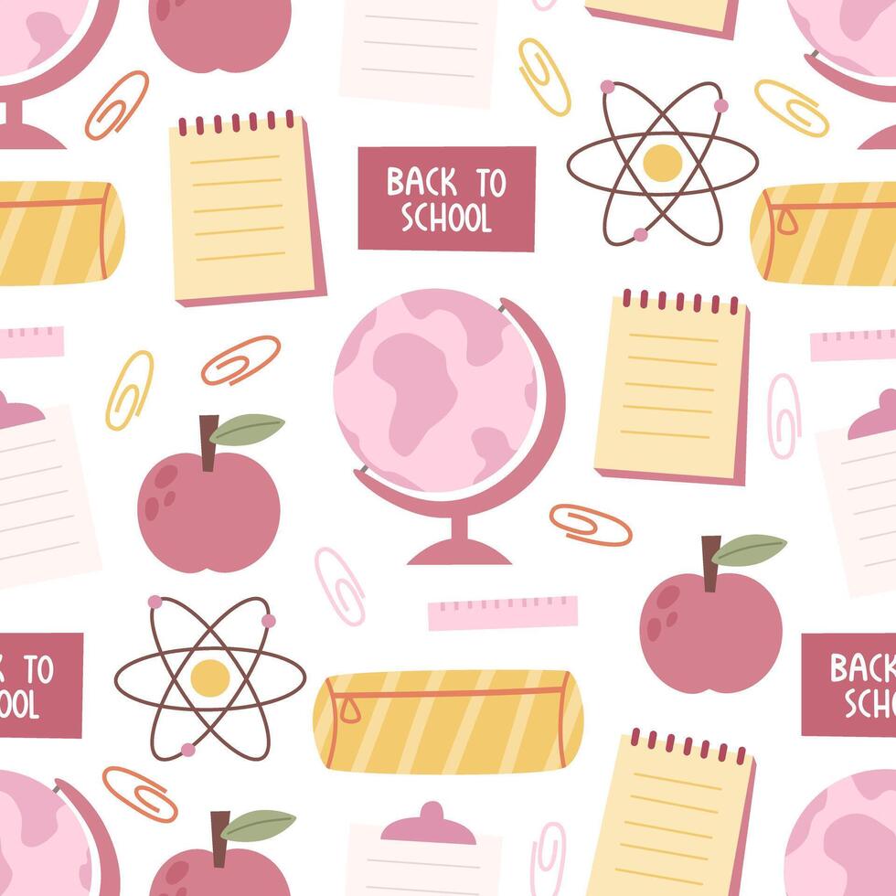 Seamless pattern with school elements. vector
