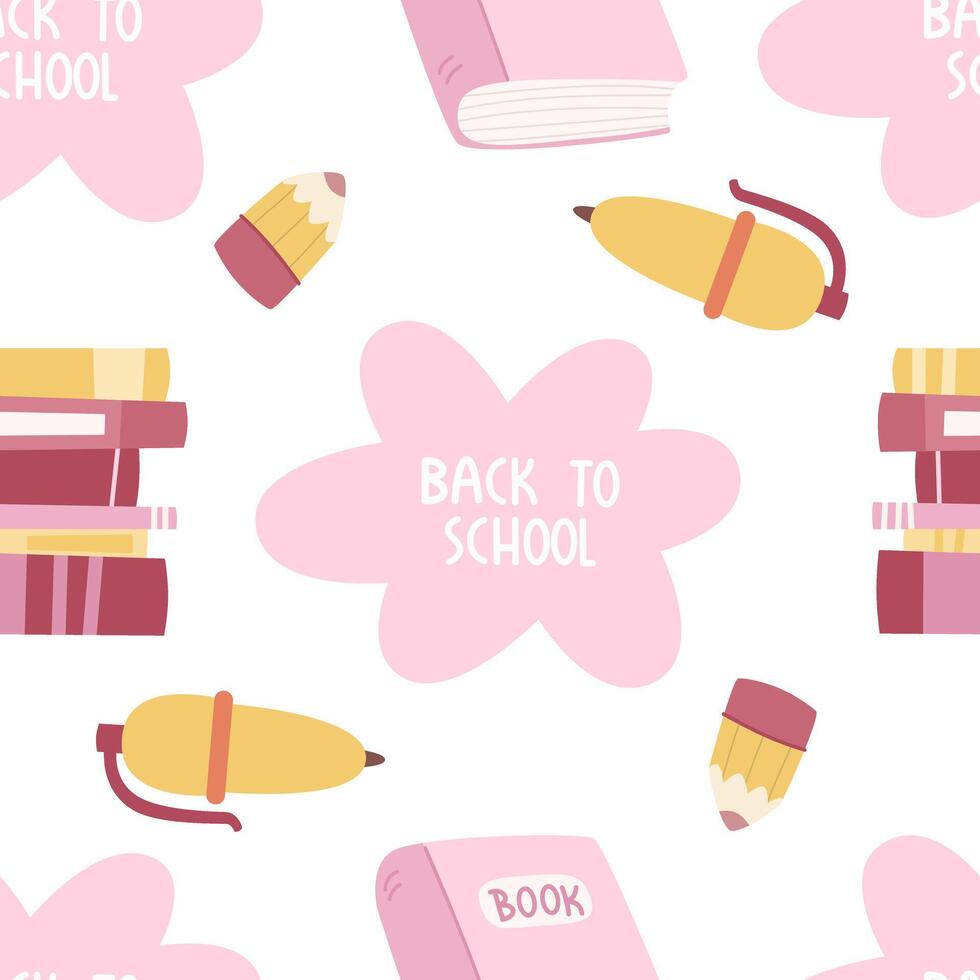 Seamless pattern with school elements. vector
