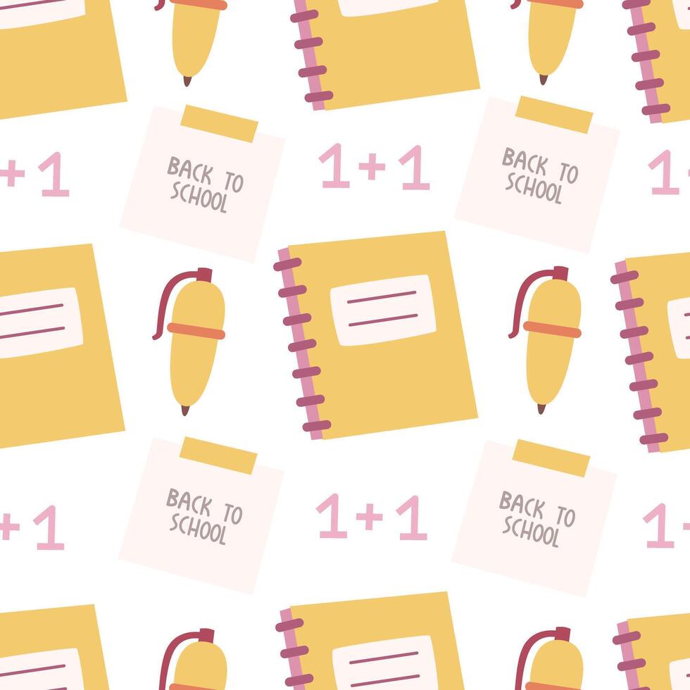 Seamless pattern with school elements. vector