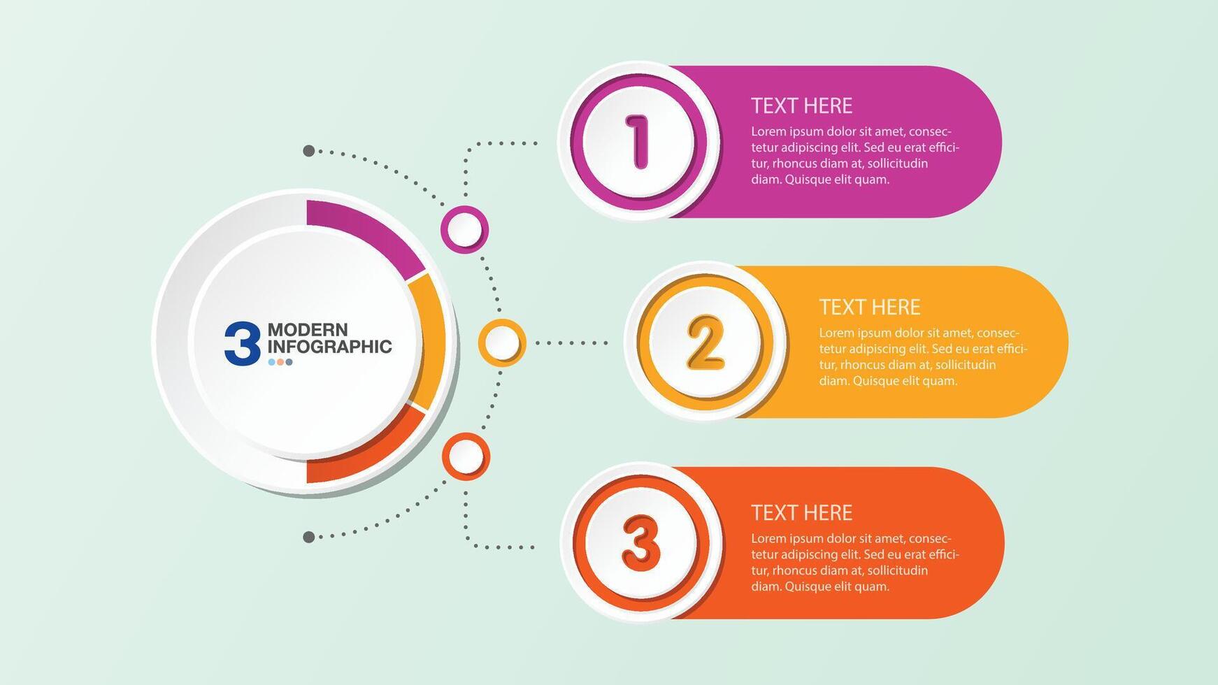 Infographic with 3 steps, process or options. vector