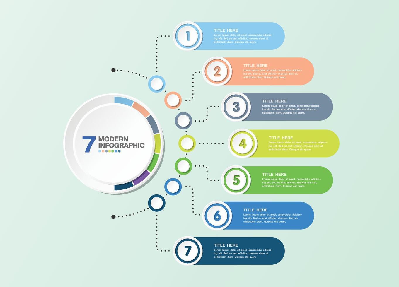 Infographic with 7 steps, process or options. vector