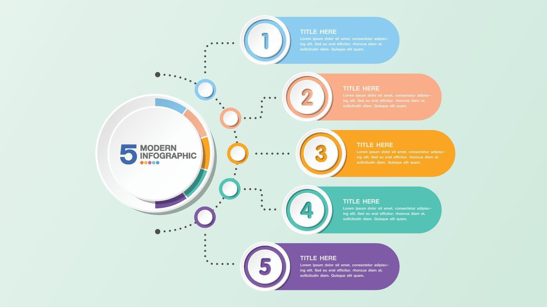 Infographic with 5 steps, process or options. vector