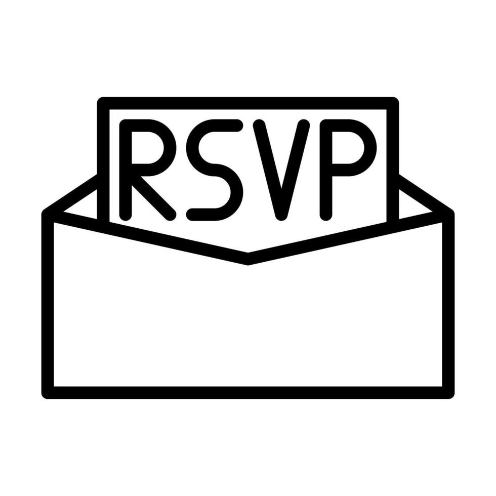 rsvp invitation icon in line style. illustration vector