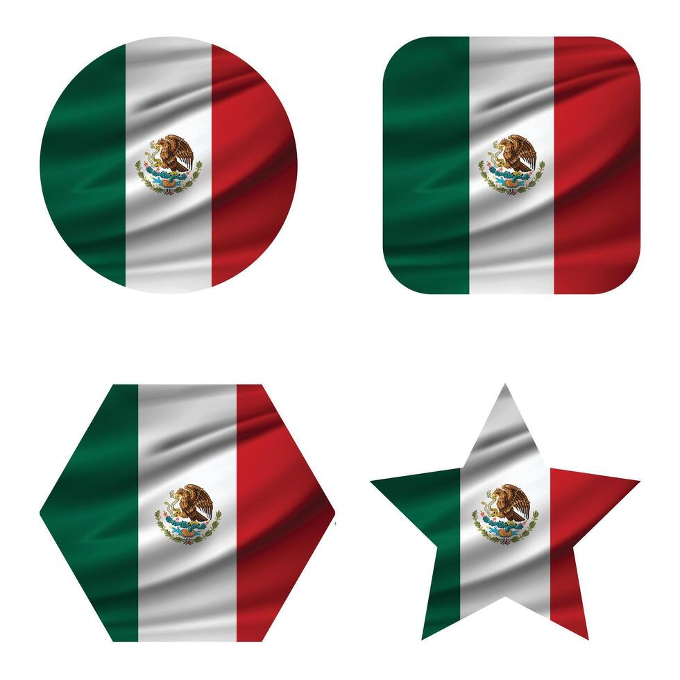 Mexico, mexican flag 4 design concept. vector