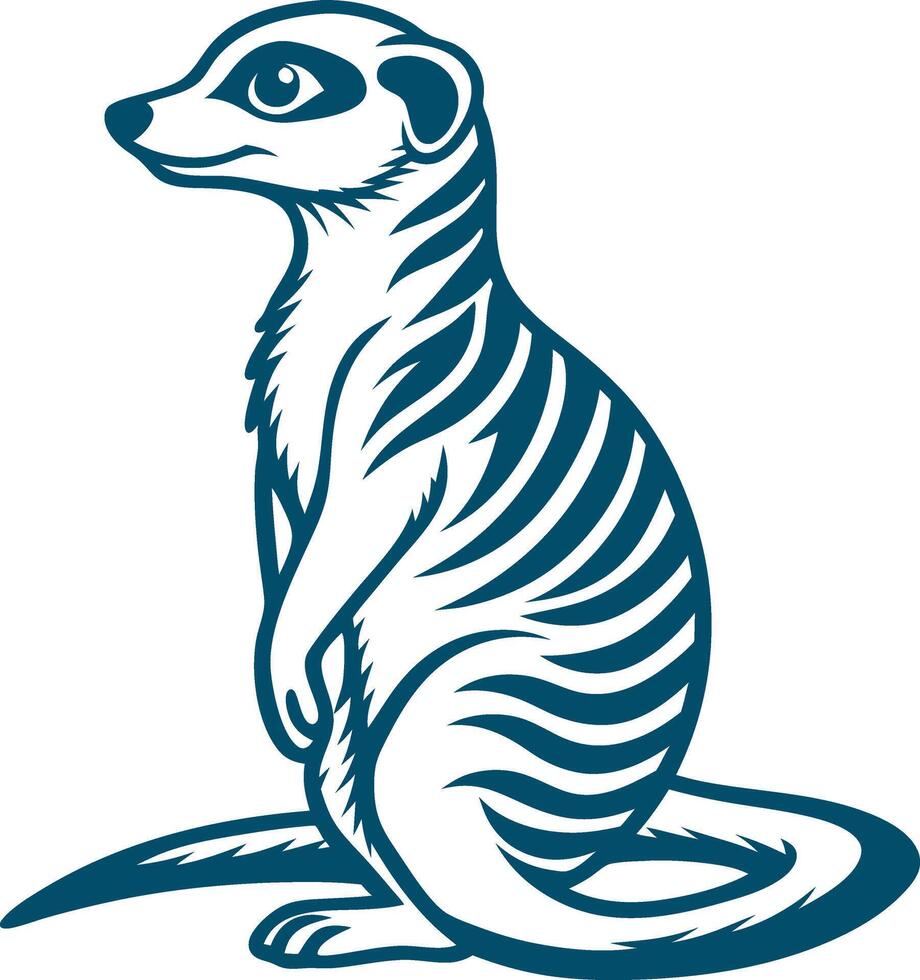 A blue and white striped animal with a black nose and eyes vector