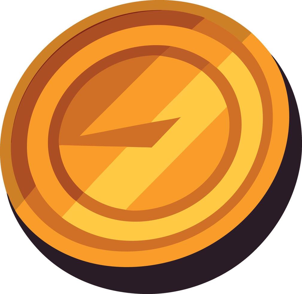 A gold coin with a lightning bolt on it vector