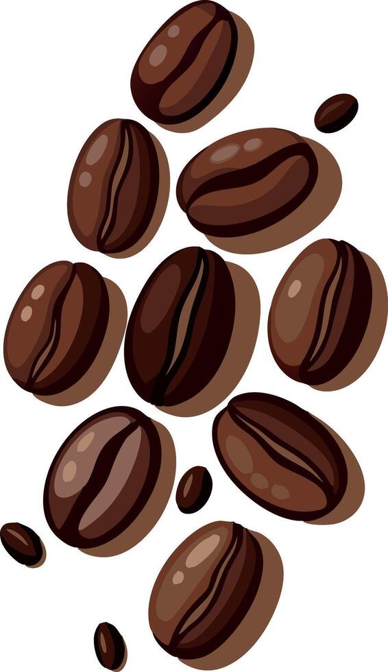 illustration of coffee beans on a white background symbolizing freshness and aromatic flavor vector