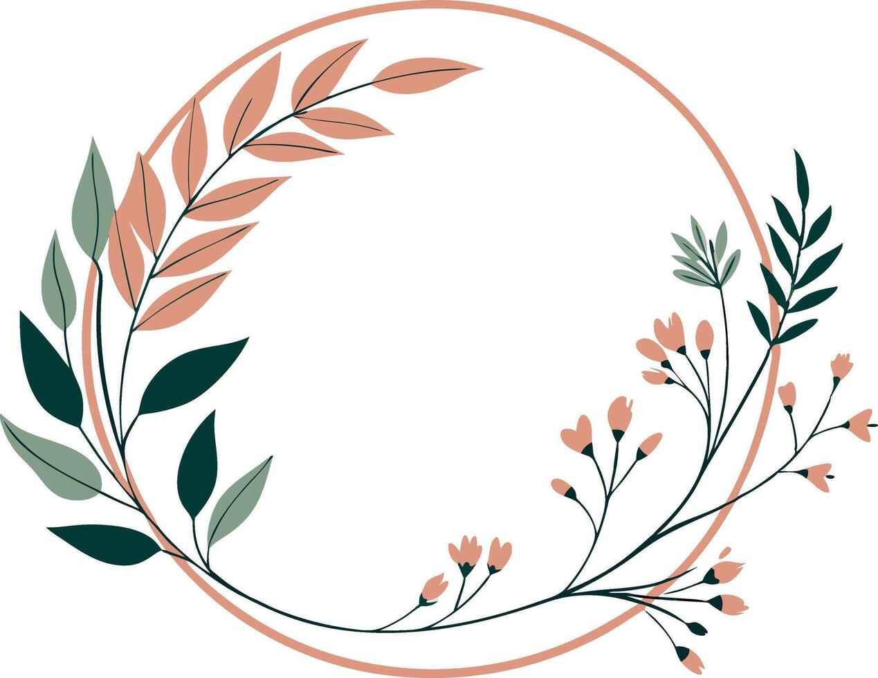A flowery design with a green leaf in the center vector