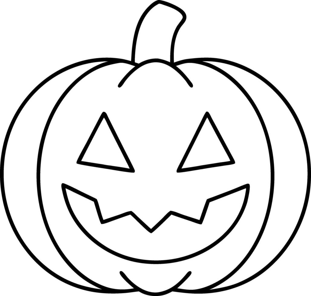 A pumpkin with a smiley face drawn on it vector