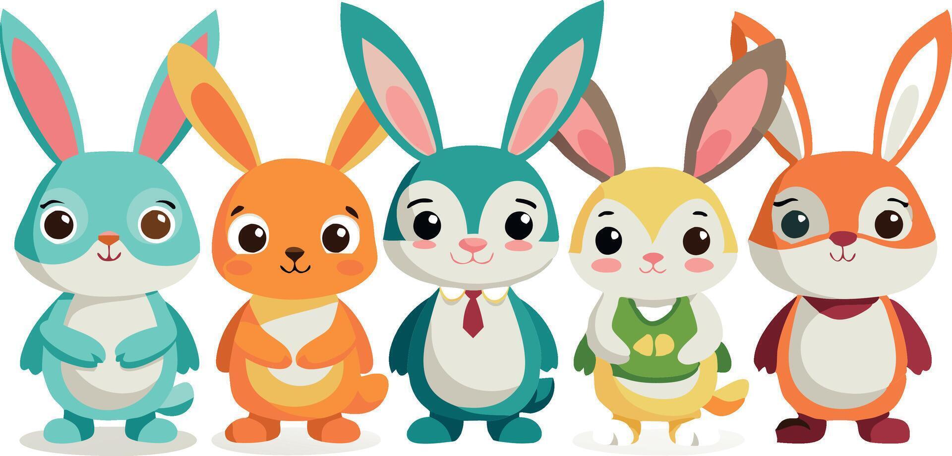 Happy rabbit with name tag 6730580 Vector Art at Vecteezy