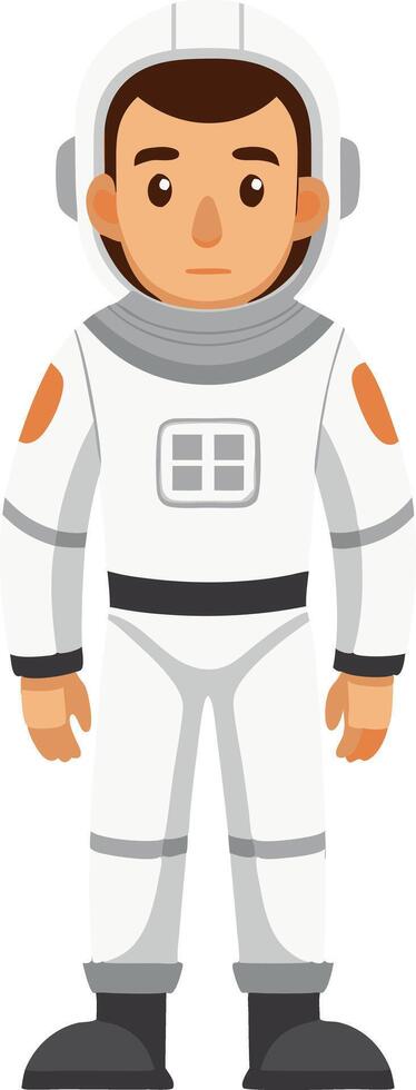 Cartoon astronaut in spacesuit illustration on white background vector