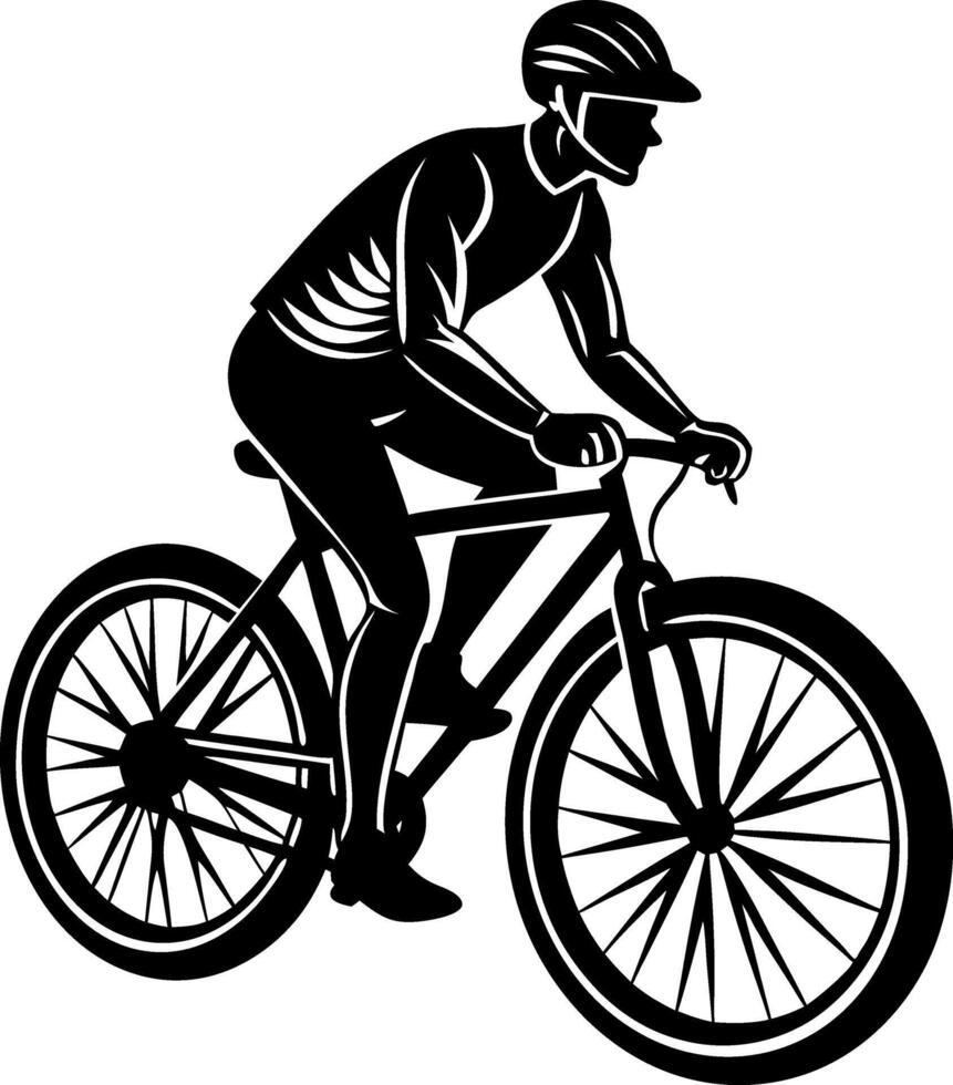 A man is riding a bicycle vector