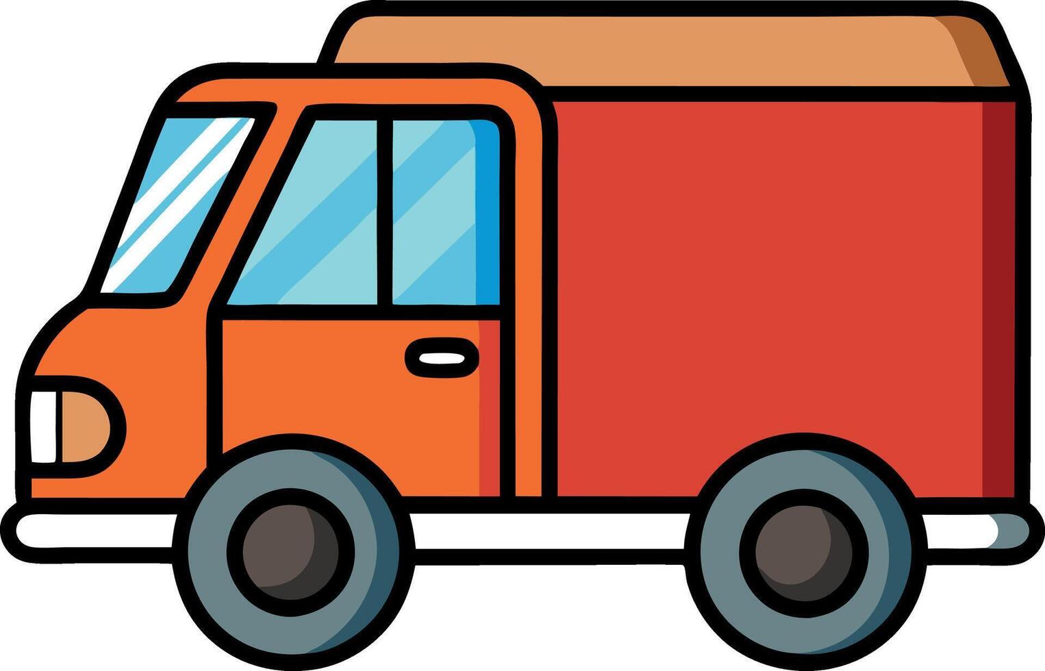 A red truck with a white stripe on the side vector