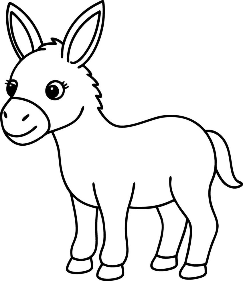 A cute donkey with a big smile on its face vector