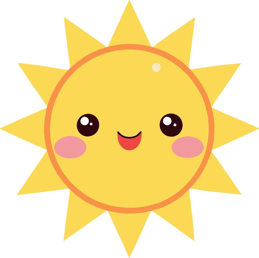 A cartoon sun with a smiling face vector