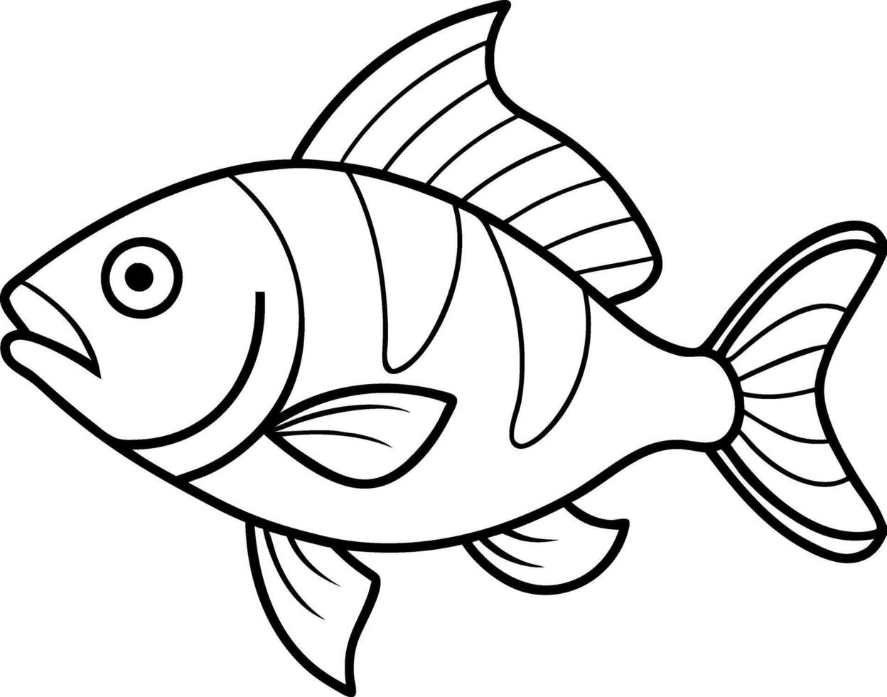 A fish with a big mouth and a small eye vector