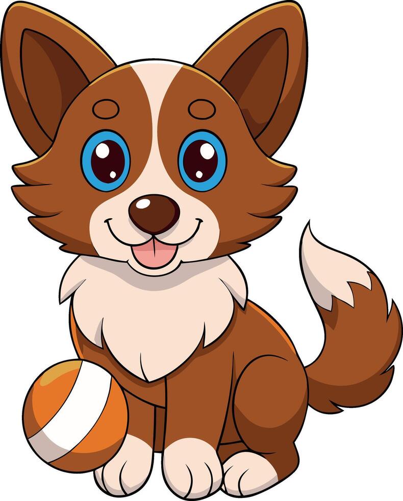 The dog has a big smile on its face and its tongue is sticking out vector