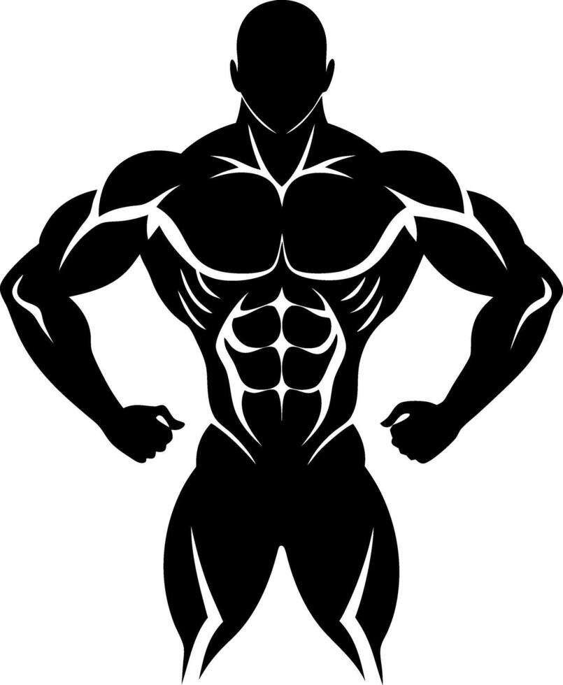 A muscular man is standing with his arms crossed vector