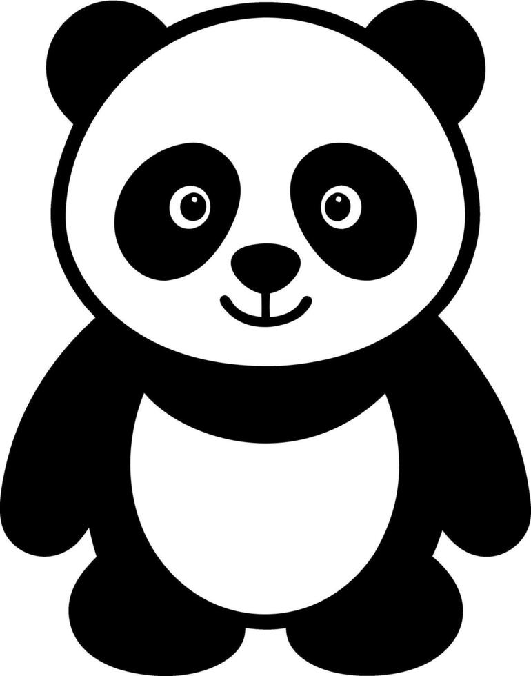 A black and white panda bear with a smile on its face vector