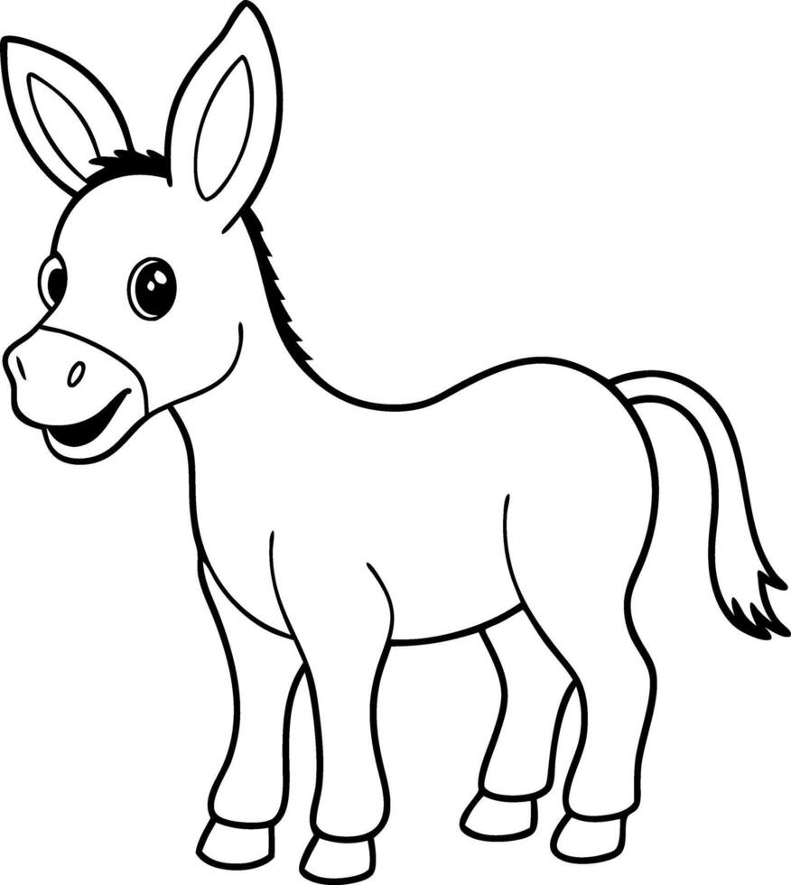 A cute donkey with a big smile on its face vector