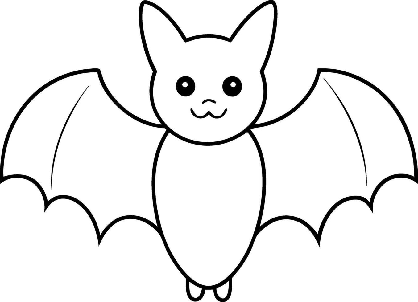 A cute cartoon bat with a smile on its face vector