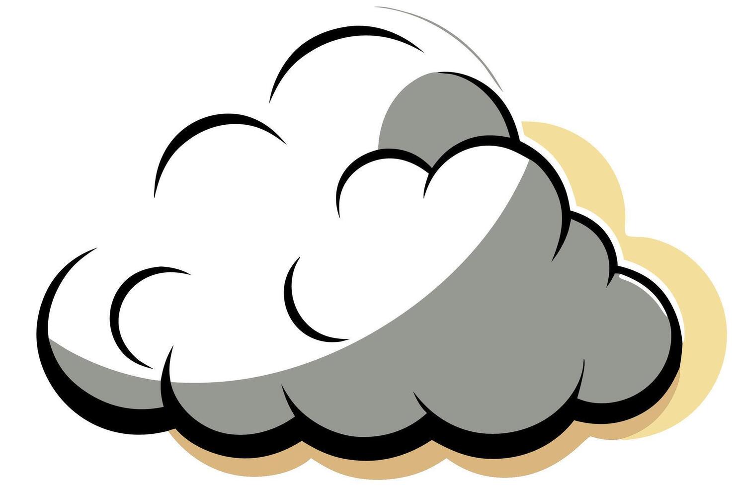 A cartoon cloud with a white and gray color vector
