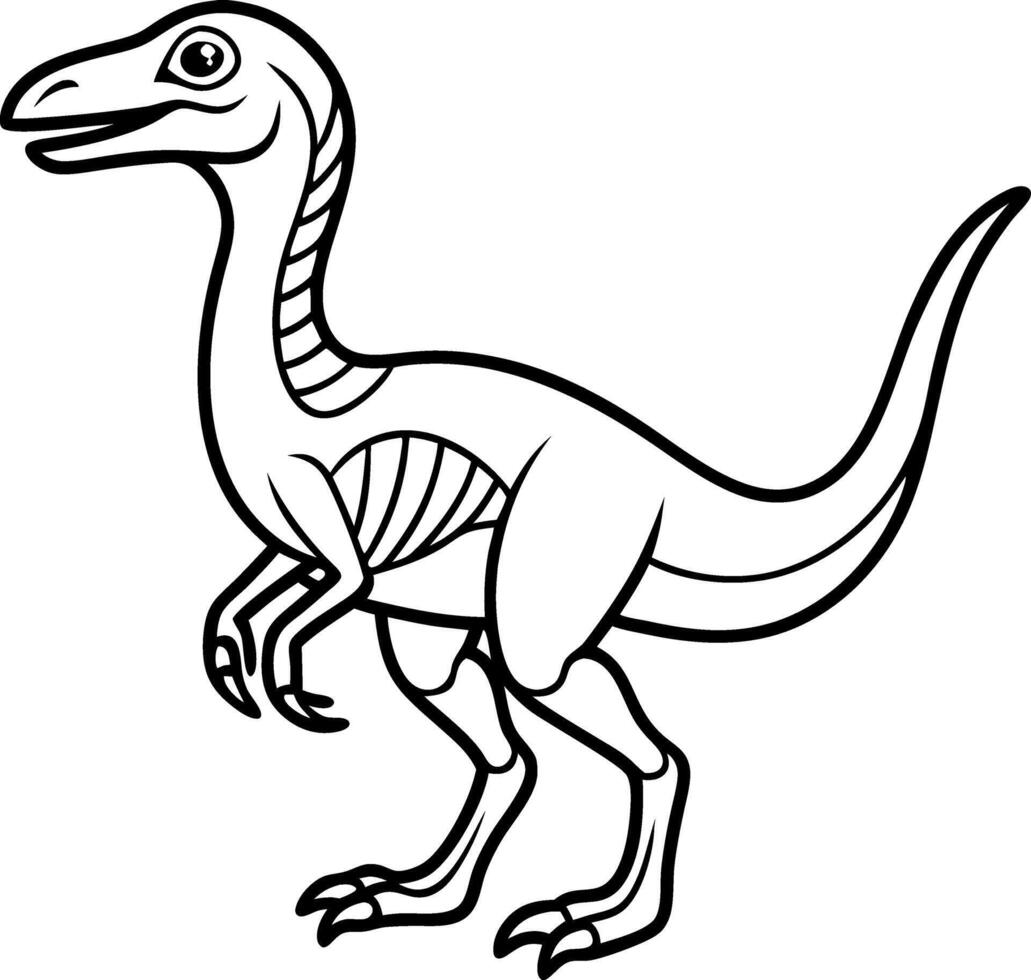 A cartoon drawing of a dinosaur with a smile on its face vector