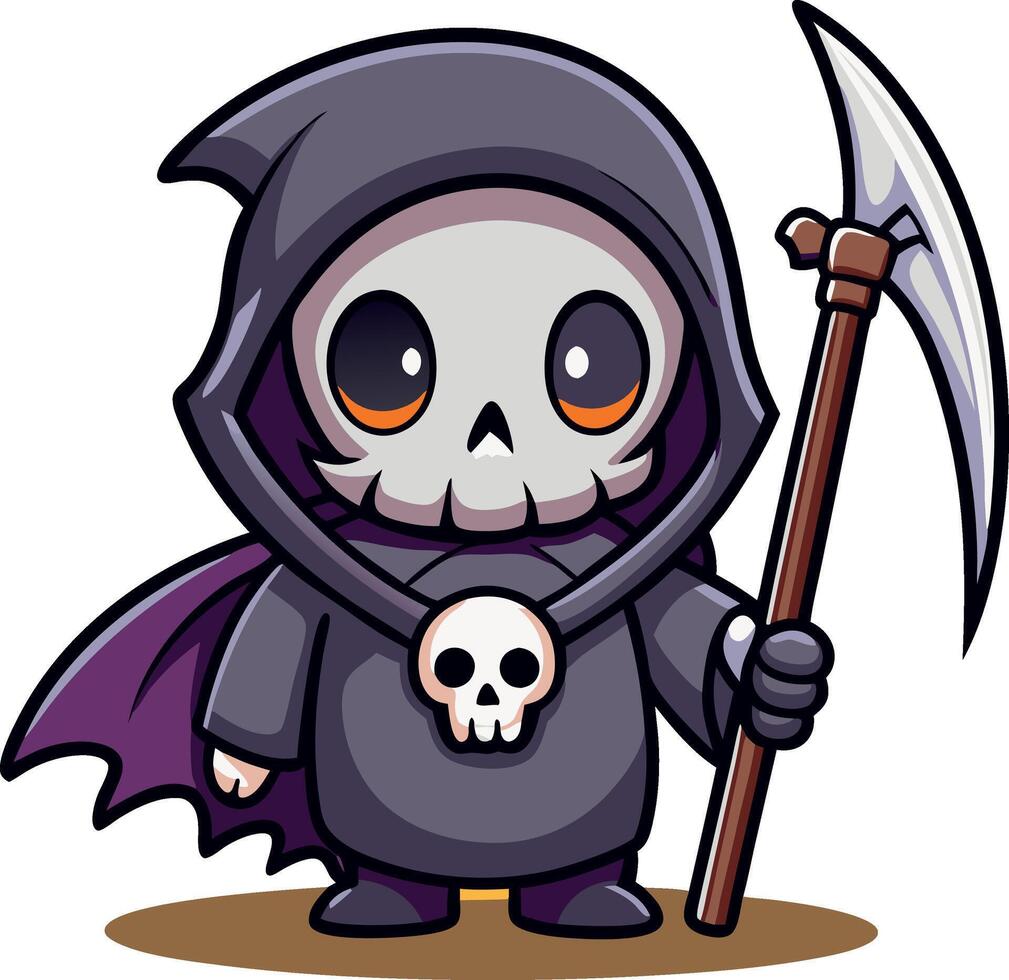 A cartoonish skeleton with a skull on his hat and a staff vector