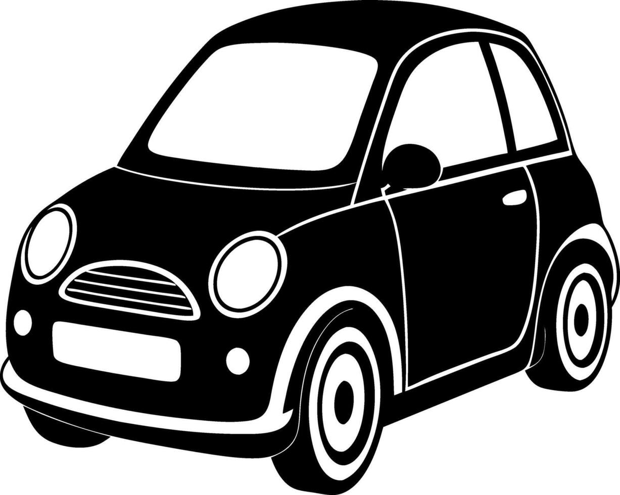 A black car with a white stripe on the side vector
