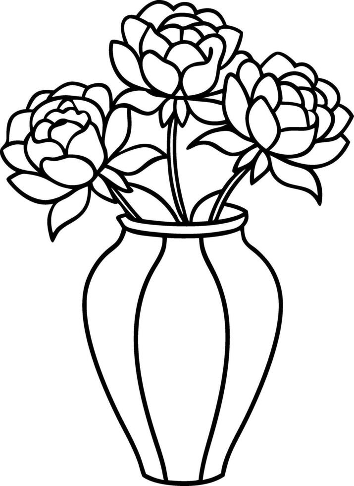 A vase with three flowers in it vector