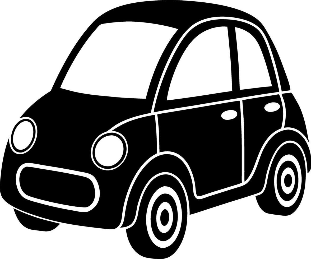 A black car with a white stripe on the side vector