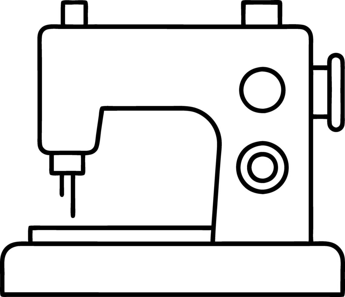 A sewing machine with a needle and thread vector