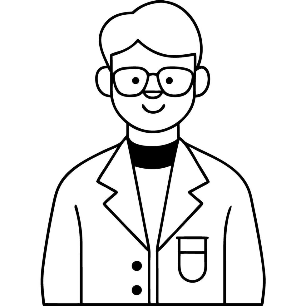 A man in a lab coat is smiling vector