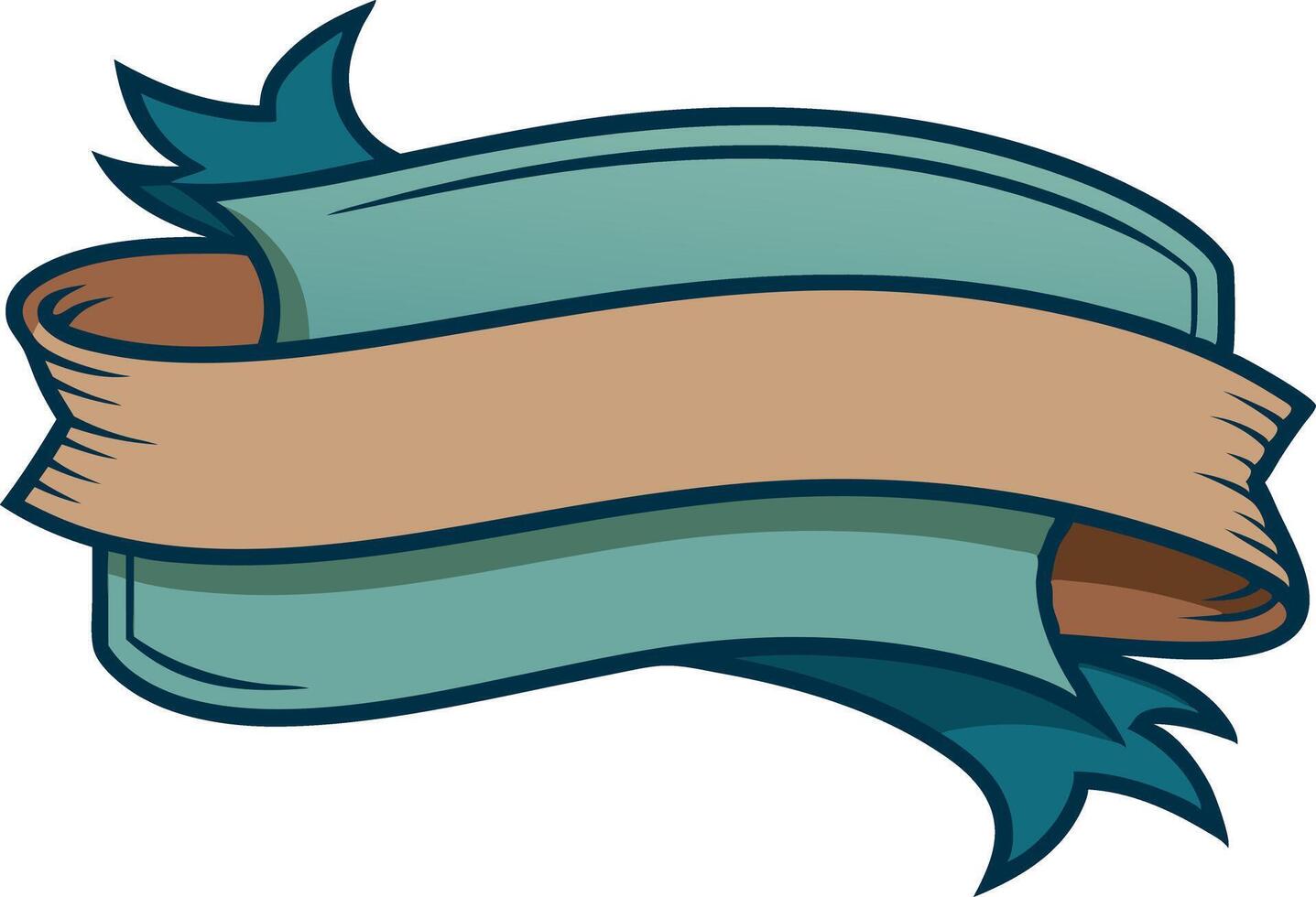A blue ribbon with a brown border vector