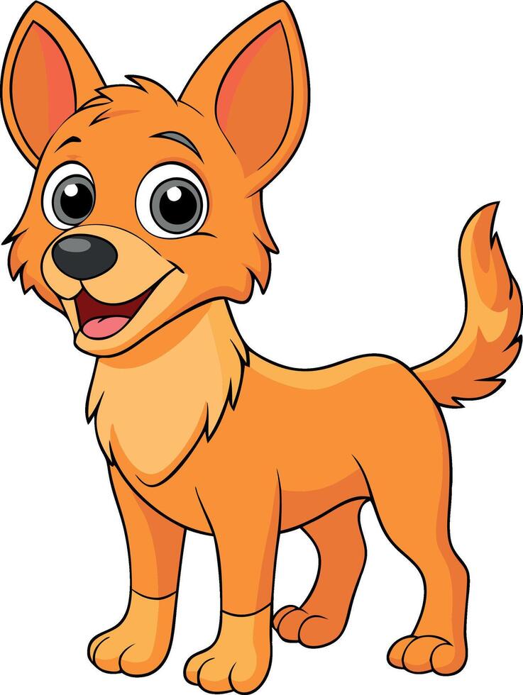 Cartoon illustration of a happy orange dog standing and smiling vector